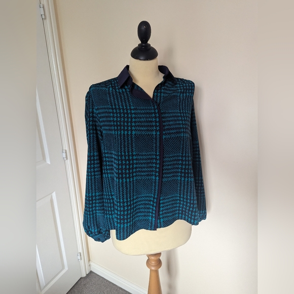 St Michael blouse shirt green navy size 12 - Picture 4 of 11